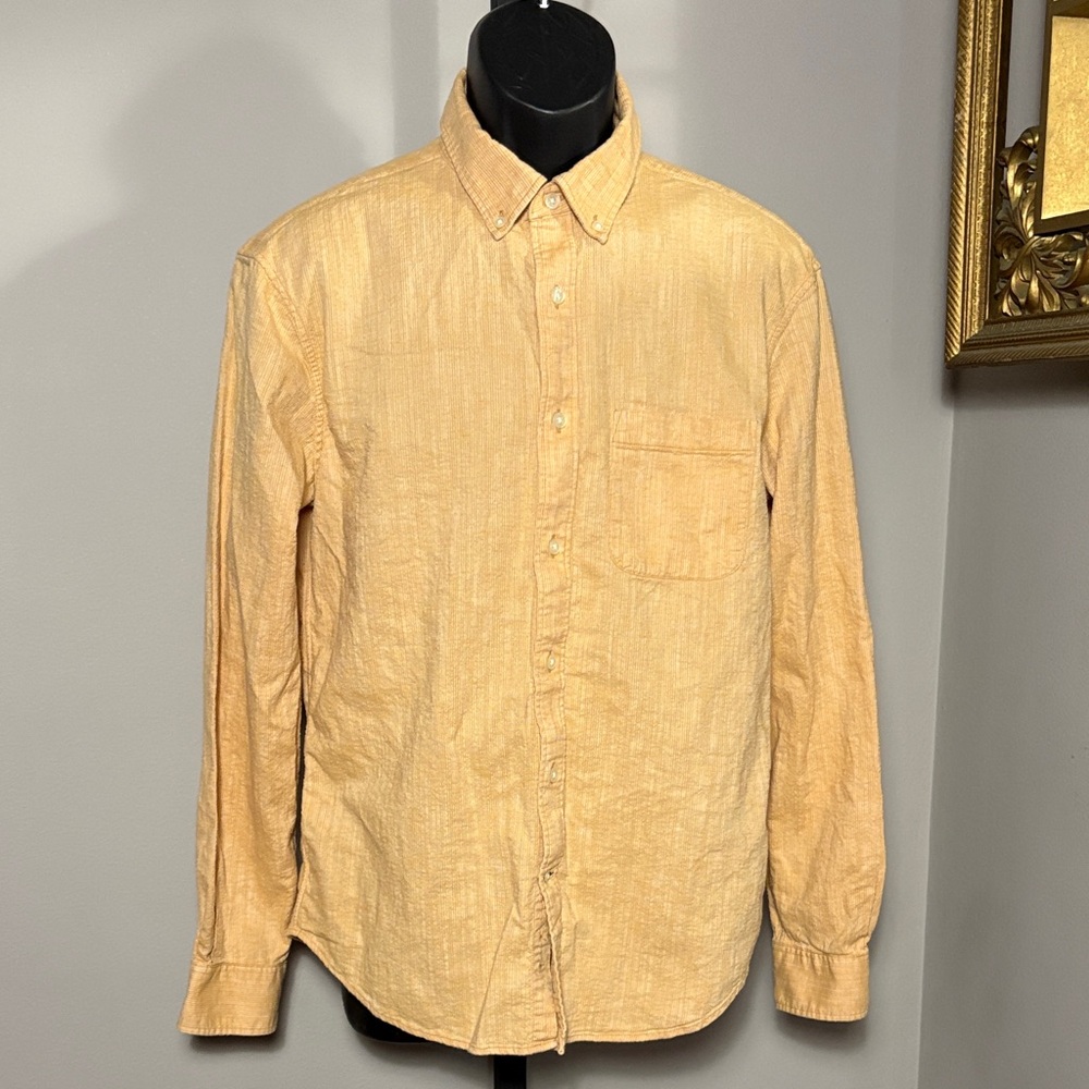 Club Monaco Medium Slim Fit Linen Blend Button Down Dress Shirt